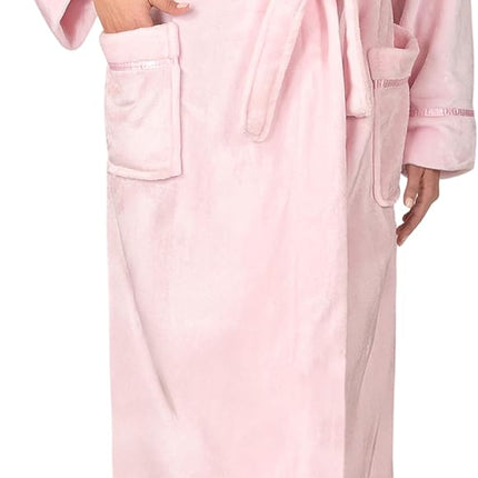 PAVILIA Robes for Women, Fleece Soft Fluffy Bathrobe, Plush Cozy Long Spa Robe
