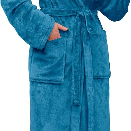 Warm plush fleece bathrobe women’s relaxed fit