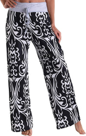 X-Image Women'S Comfy Pajamas Drawstring Stretch Floral Print Long Wide Leg Lounge Pants