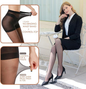 Breathable sheer tights with reinforced toe for open-toe heels