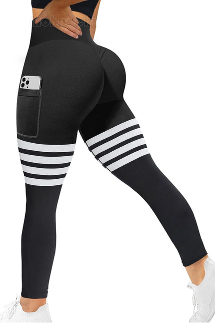 MOHUACHI High Waisted Leggings for Women Tummy Control Butt Lifting Yoga Pants Workout Compression Tights