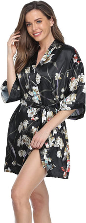 Women'S Satin Kimono Robes Bridesmaid Wedding Robes Silky Bathrobes Summer Loungewear