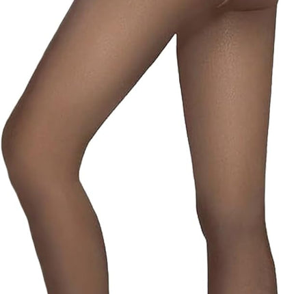 2 Pairs Women Fleece Lined Tights-Fake Translucent Leggings High Waist Pantyhose Sheer Thick Warm Tights for Women
