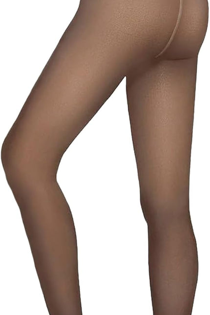 2 Pairs Women Fleece Lined Tights-Fake Translucent Leggings High Waist Pantyhose Sheer Thick Warm Tights for Women