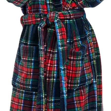 Alexander Del Rossa Plush Fleece Robe for Women, Long Hooded Bathrobe with Hood, plus Size