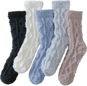 Soft fuzzy microfiber slipper socks – thick plush fabric close-up