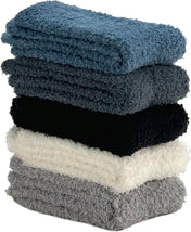 Warm winter fuzzy socks worn indoors – cozy lounging sleep socks