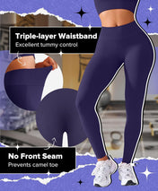 BRXL Butt Lifting No Front Seam Workout Leggings for Women Tummy Control High Waist Seamless Gym Yoga Running Leggings