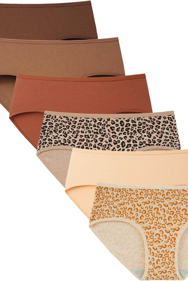 Women’s Cotton Hipster Panties 6-Pack – Soft Stretch Mid-Rise Underwear