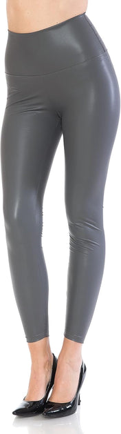 Leggings Depot Women'S High Waist Faux Leather Leggings Tights Pleather Pants