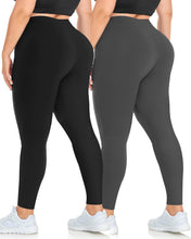 Plus size high waist leggings for women – stretchy tummy control yoga pants black spandex workout leggings