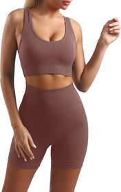 Women’S Yoga Outfits 2 Piece Set Workout Tracksuits Sports Bra High Waist Legging Active Wear Athletic Clothing Set