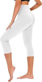 TNNZEET Capri Leggings for Women - Tummy Control Black Leggings with Pockets High Waisted Yoga Pants Workout Cycling Leggings