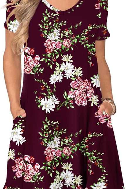 Women'S Casual T Shirt Dress Summer Short Sleeve Swing Dresses with Pockets
