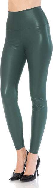 Leggings Depot Women'S High Waist Faux Leather Leggings Tights Pleather Pants
