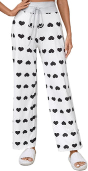 X-Image Women'S Comfy Pajamas Drawstring Stretch Floral Print Long Wide Leg Lounge Pants