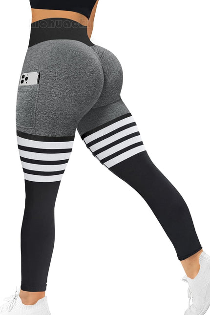 MOHUACHI High Waisted Leggings for Women Tummy Control Butt Lifting Yoga Pants Workout Compression Tights