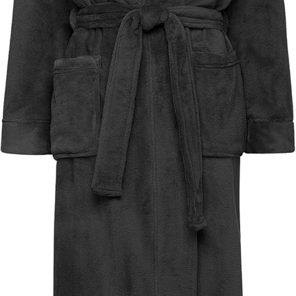 Alexander Del Rossa Plush Fleece Robe for Women, Long Hooded Bathrobe with Hood, plus Size