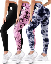 3 Pack High Waisted Leggings for Women Butt Lift Tummy Control Yoga Pants Non See-Through Workout Running Pants…