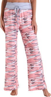 X-Image Women'S Comfy Pajamas Drawstring Stretch Floral Print Long Wide Leg Lounge Pants