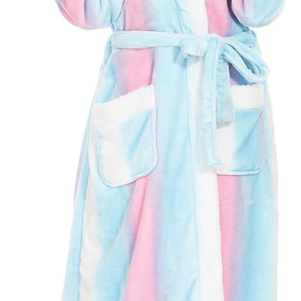 Iniber Plush Robes for Women, Womens Robe Long, Fuzzy Fluffy Soft Warm Fleece Hooded Bathrobe