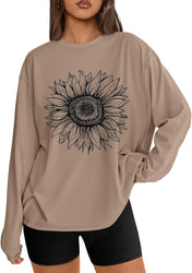 Trendy Queen Womens Oversized Long Sleeve T Shirts 2025 Basic Crewneck Tee Fall Tops Casual Workout Y2K Clothes