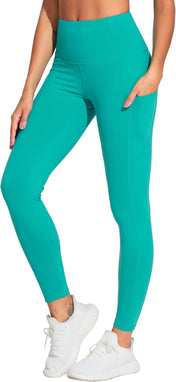 THE GYM PEOPLE Thick High Waist Yoga Pants with Pockets, Tummy Control Workout Running Yoga Leggings for Women