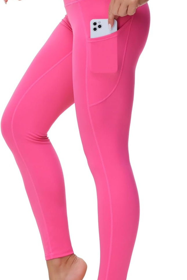 High waist yoga leggings with 3 pockets – tummy control 4-way stretch workout pants for women