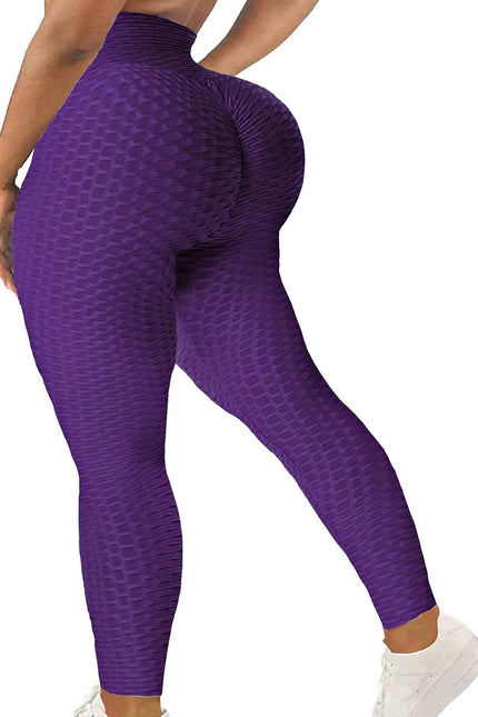 SEASUM Women High Waisted Workout Yoga Pants Butt Lifting Scrunch Booty Leggings Tummy Control anti Cellulite Textured Tights