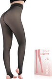 Fake Translucent Black-Pantyhose /Stirrup / Large Petite