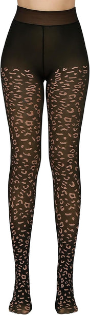 Fleece Lined Tights Sheer Women - Fake Translucent Warm Pantyhose Leggings Sheer Thick Tights for Winter