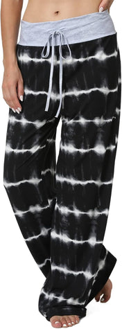 X-Image Women'S Comfy Pajamas Drawstring Stretch Floral Print Long Wide Leg Lounge Pants