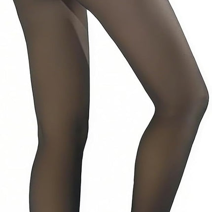 2 Pairs Women Fleece Lined Tights-Fake Translucent Leggings High Waist Pantyhose Sheer Thick Warm Tights for Women