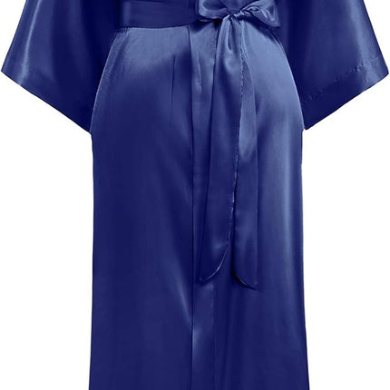 PRODESIGN Satin Kimono Robe Women Long Silky Kimono Bathrobe Sleepwear Wedding Bridesmaid Robe