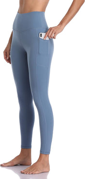 High waisted 7/8 length yoga pants with pockets – buttery soft workout leggings for women