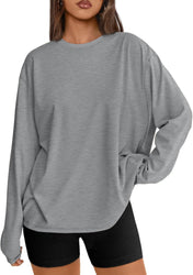 Trendy Queen Womens Oversized Long Sleeve T Shirts 2025 Basic Crewneck Tee Fall Tops Casual Workout Y2K Clothes