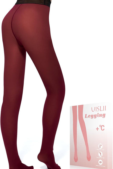 Fleece Lined Tights Women, Warm Pantyhose Leggings Women,Fake Translucent Thermal Skin Colored Tights for Winter