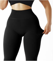 SUUKSESS Women Ribbed Seamless Leggings High Waisted Workout Gym Yoga Pants