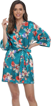 Women'S Satin Kimono Robes Bridesmaid Wedding Robes Silky Bathrobes Summer Loungewear