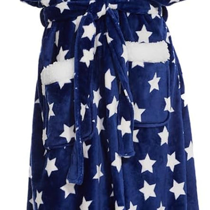 Iniber Plush Robes for Women, Womens Robe Long, Fuzzy Fluffy Soft Warm Fleece Hooded Bathrobe