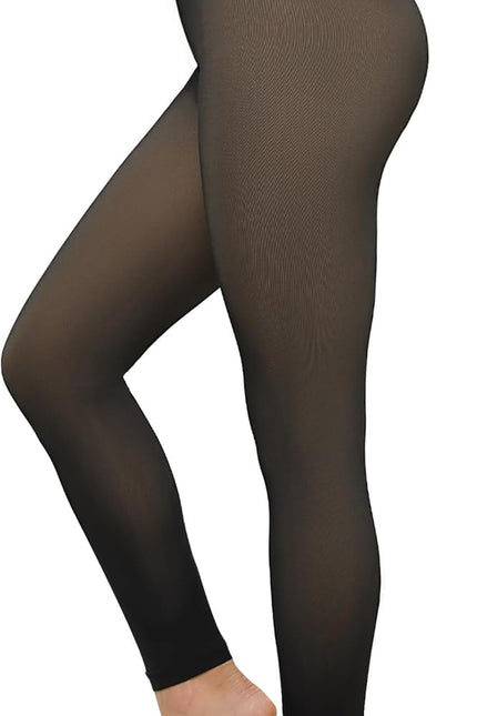 Fleece Lined Tights Women Sheer Warm Pantyhose Leggings Fake Translucent Thermal Winter Thick Tights for Dresses