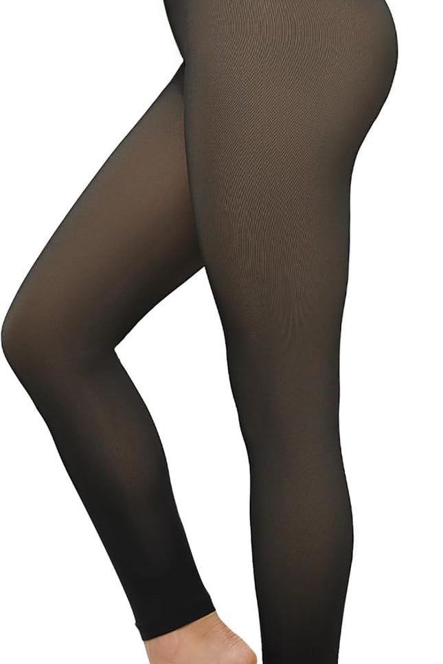 Fleece Lined Tights Women Sheer Warm Pantyhose Leggings Fake Translucent Thermal Winter Thick Tights for Dresses