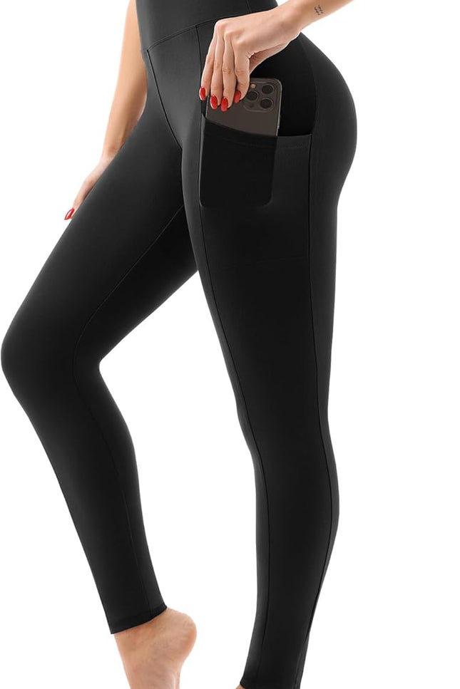 SINOPHANT High Waisted Leggings with Pockets Women, Full Length Capri Buttery Soft Stretchy Yoga Pants