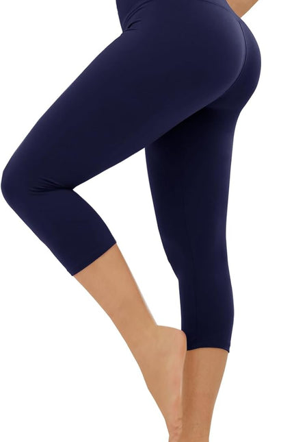 High Waisted Leggings for Women - No See through Tummy Control Cycling Workout Yoga Pants with Pockets Reg & Plus
