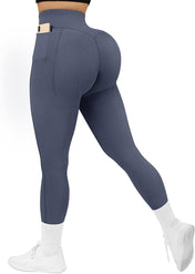 SUUKSESS Women Ribbed Seamless Leggings High Waisted Workout Gym Yoga Pants