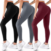 3 Pack High Waisted Leggings for Women Butt Lift Tummy Control Yoga Pants Non See-Through Workout Running Pants…