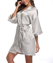 Women'S Satin Kimono Robes Bridesmaid Wedding Robes Silky Bathrobes Summer Loungewear