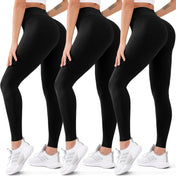 3 Pack High Waisted Leggings for Women Butt Lift Tummy Control Yoga Pants Non See-Through Workout Running Pants…
