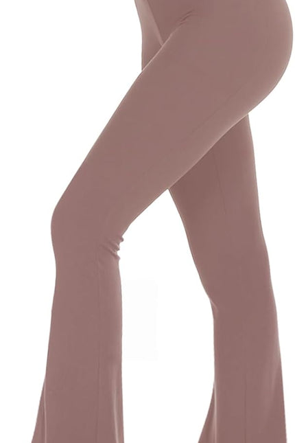 TNNZEET Black Flare Leggings for Women, Crossover Yoga Pants with Pockets Bootcut Flared Leggings