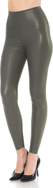 Leggings Depot Women'S High Waist Faux Leather Leggings Tights Pleather Pants